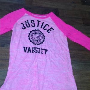A justice varsity tee
